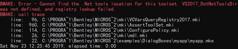 BMAKE: Error - Cannot find the .Net tools location for this toolset. VS2017_DotNetToolsDir was not defined, and registry lookup failed.
