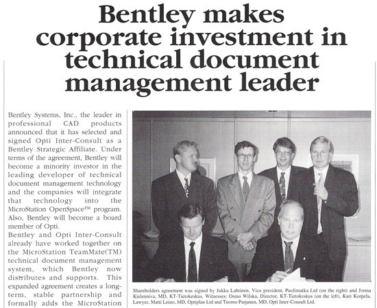 Bentley investment in Opti Consult - internal magazine