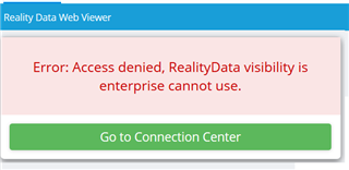 Error: Access denied, RealityData visibility is enterprise cannot use.