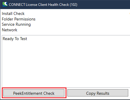 Screenshot of Health Check window