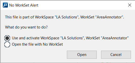 No Workspace Alert